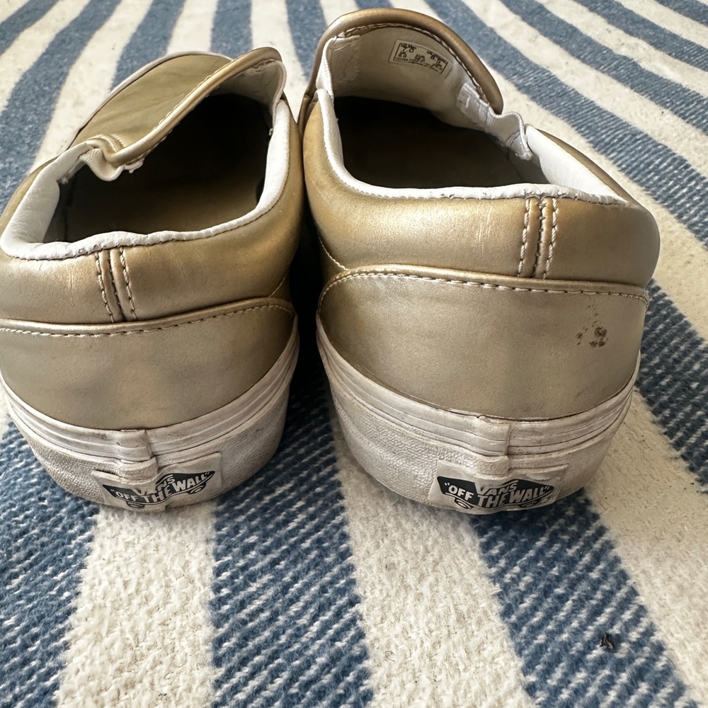 Vans Metallic Gold Slip-On Shoes - Picture 3 of 3